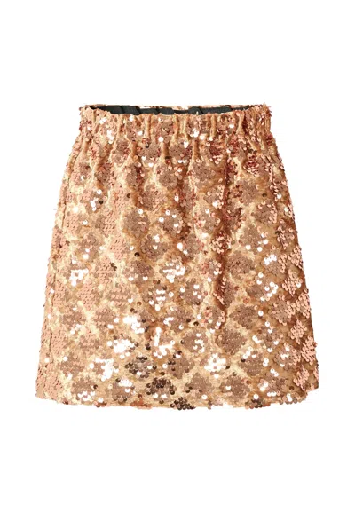 Douuod Kids' Rose Gold Skirt For Girl With Sequin