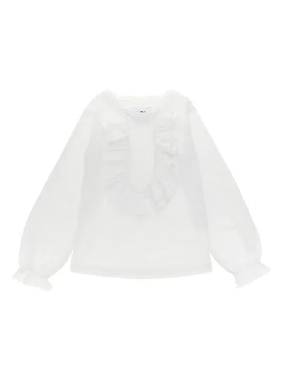 Douuod Kids' Ruches T-shirt In White