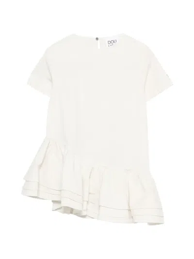 Douuod Ruffled Dress In White