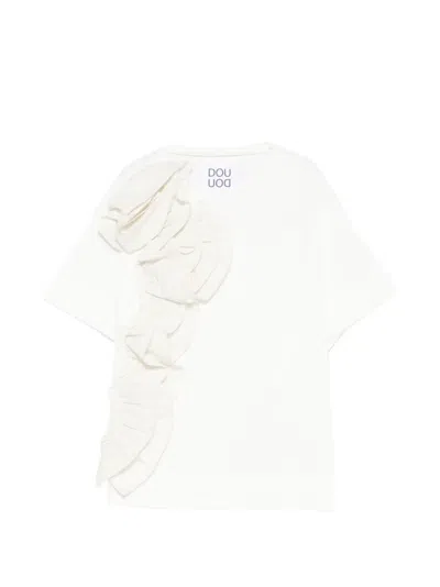 Douuod Ruffled T-shirt In White