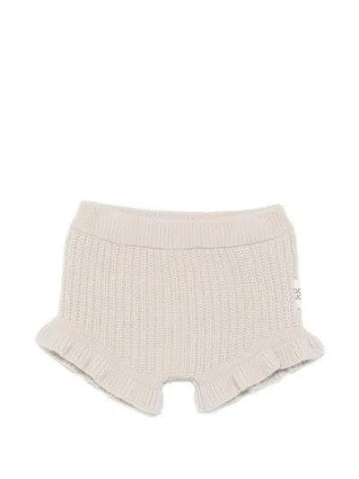 Douuod Babies' Ruffle-trim Knitted Bloomers In Neutral