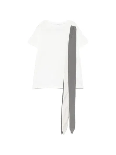 Douuod Kids' Sash-detail T-shirt In White
