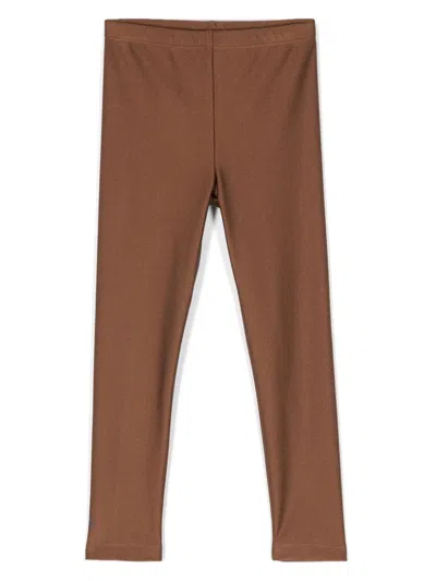 Douuod Kids' Satin Leggings In Brown