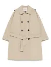 Douuod Seersucker Trench Coat In Neutrals