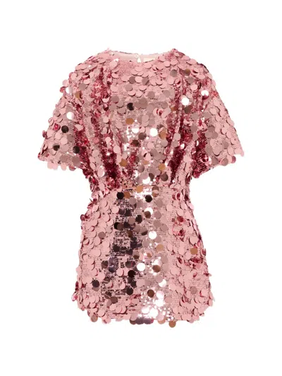 Douuod Kids' Sequin Short-sleeve Dress In Neutral