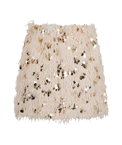 Douuod Sequined Skirt In White