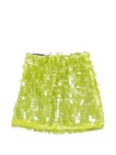 Douuod Kids' Sequin-embellished Skirt In Green