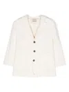 Douuod Single-breasted Cotton Blazer In Neutrals