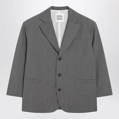 Douuod Single-breasted Blazer Jacket For Women In Gray
