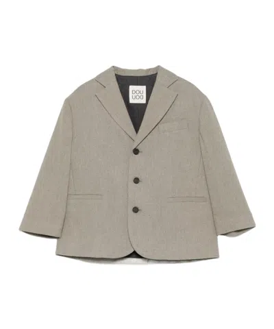 Douuod Kids' Single-breasted Notched-lapel Jacket In Gray