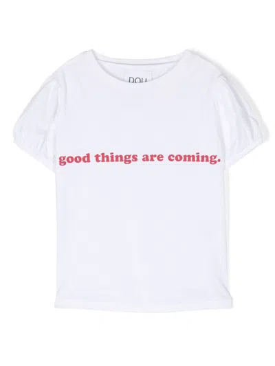 Douuod Kids' Lettering T-shirt In White