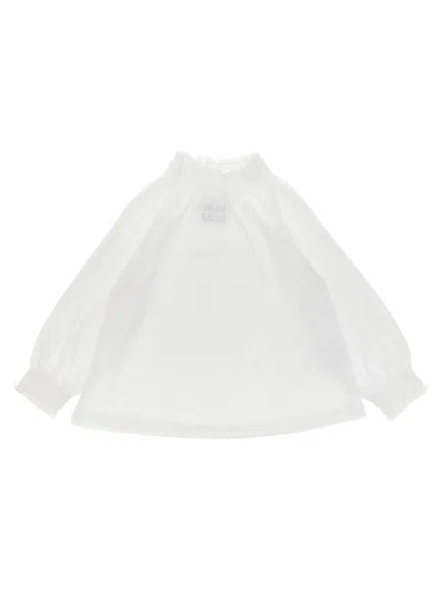 Douuod Kids' Smock Stitch T-shirt In White
