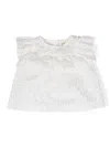 Douuod Stripe-detailing Short-sleeve Blouse In Weiss