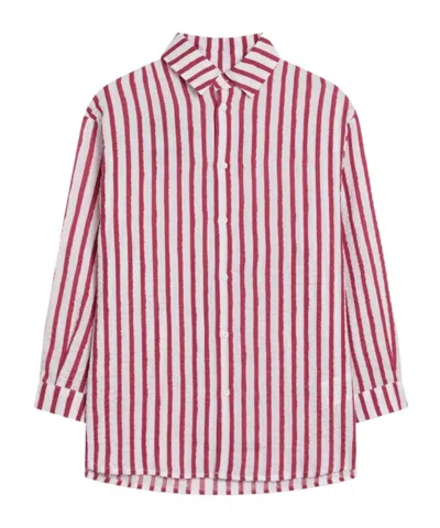 Douuod Striped Shirt In White Red