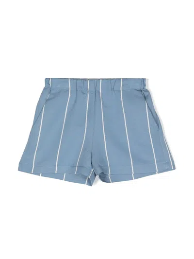 Douuod Kids' Striped Straight-leg Shorts In Blue