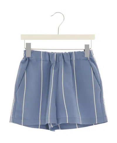 Douuod Striped Straight-leg Shorts In Blue