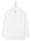 Douuod Frill-detail Long-sleeve T-shirt In Bianco