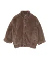 Douuod Teddy-texture Press-stud Jacket In Brown