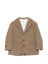 Douuod Textured Blazer In Brown