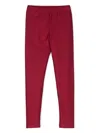 Douuod Textured Leggings In Red