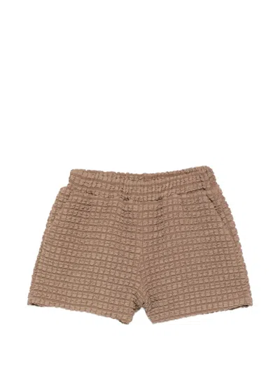 Douuod Kids' Textured Shorts In Brown