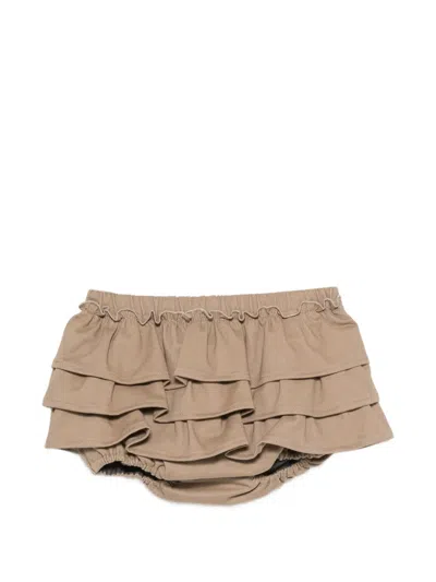 Douuod Babies' Tiered Ruffled Cotton Bloomers In Brown