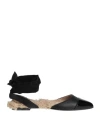Douuod Toddler Girl Ballet Flats Black Size 10c Leather In Black