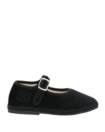 Douuod Babies'  Toddler Girl Ballet Flats Black Size 10c Textile Fibers