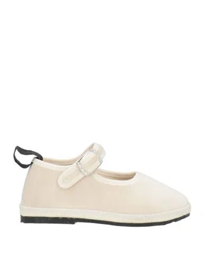 Douuod Babies'  Toddler Girl Ballet Flats Ivory Size 10c Textile Fibers In Neutral
