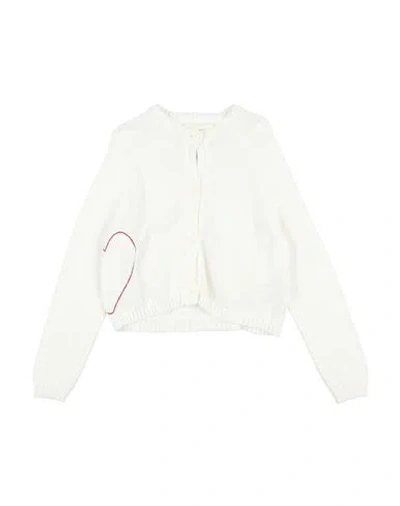 Douuod Babies'  Toddler Girl Cardigan Ivory Size 6 Cotton, Polyamide In White