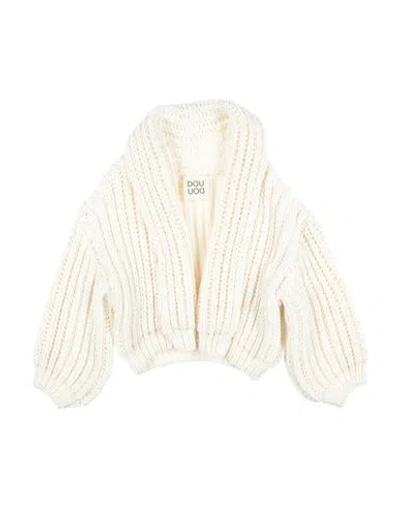 Douuod Babies'  Toddler Girl Cardigan White Size 6 Cotton, Merino Wool