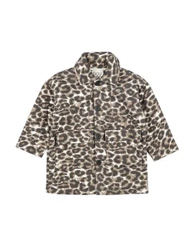 Douuod Babies'  Toddler Girl Jacket Khaki Size 4 Cotton In Animal Print