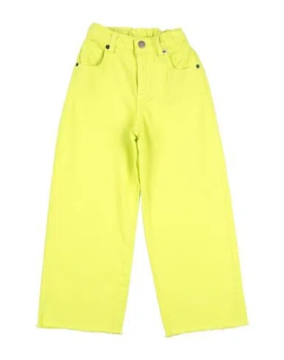 Douuod Babies'  Toddler Girl Pants Lime Green Size 6 Cotton, Polyester, Paper In Yellow