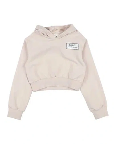 Douuod Babies'  Toddler Girl Sweatshirt Beige Size 6 Cotton, Elastane