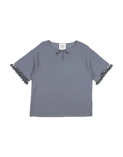 Douuod Babies'  Toddler Girl Top Lead Size 6 Cotton In Grey