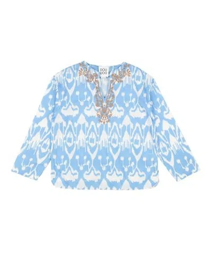 Douuod Babies'  Toddler Girl Top Light Blue Size 6 Cotton, Polyester