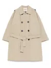Douuod Seersucker Trench Coat In Beige