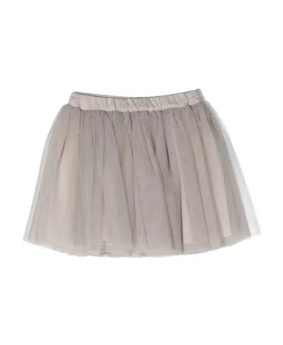 Douuod Tulle Layered Mini Skirt In Gray
