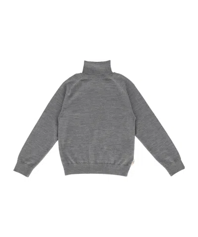Douuod Kids' Turtleneck Raglan-sleeve Sweater In Gray