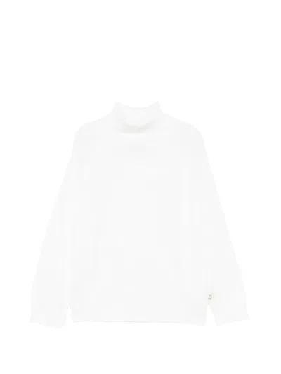 Douuod Kids' Turtleneck Raglan-sleeve Sweater In White
