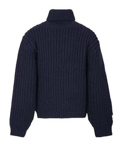 Douuod Twisted Turtleneck Sweater In Black