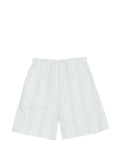 Douuod Kids' Vertical-stripe Elasticated-waistband Shorts In Blue