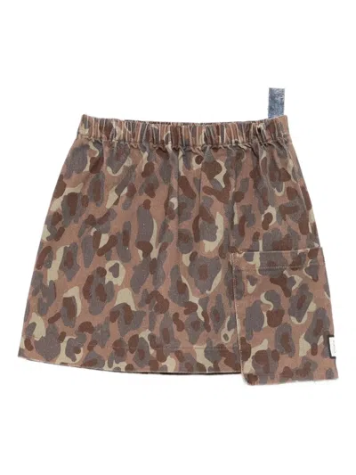 Douuod Kids' Victory Spotted Skirt In Brown