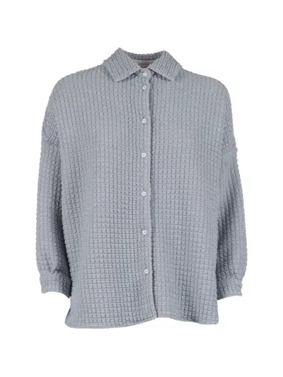 Douuod Kids' Waffle-knit Shirt In Blue