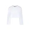 Douuod White Crop T-shirt For Girl With Logo In White