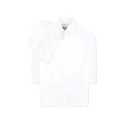 DOUUOD WHITE SHIRT FOR GIRL WITH ROSES
