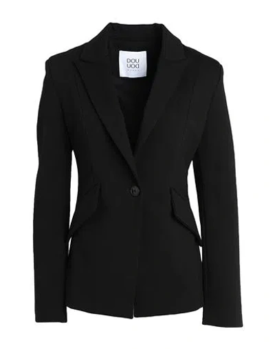 Douuod Woman Blazer Black Size 6 Viscose, Polyamide, Elastane