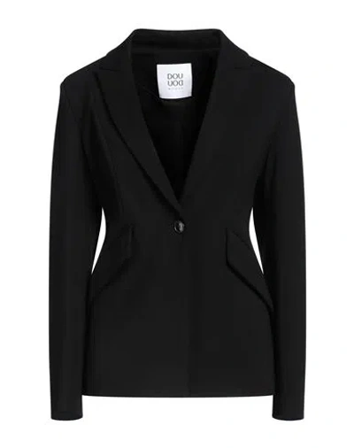 Douuod Woman Blazer Black Size 8 Viscose, Polyamide, Elastane
