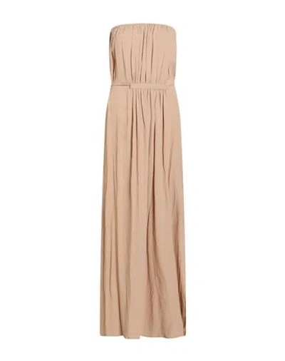 Douuod Woman Maxi Dress Sand Size 4 Acetate, Silk In Beige