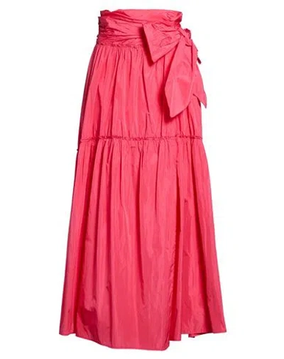 Douuod Woman Maxi Skirt Coral Size 4 Polyester In Pink
